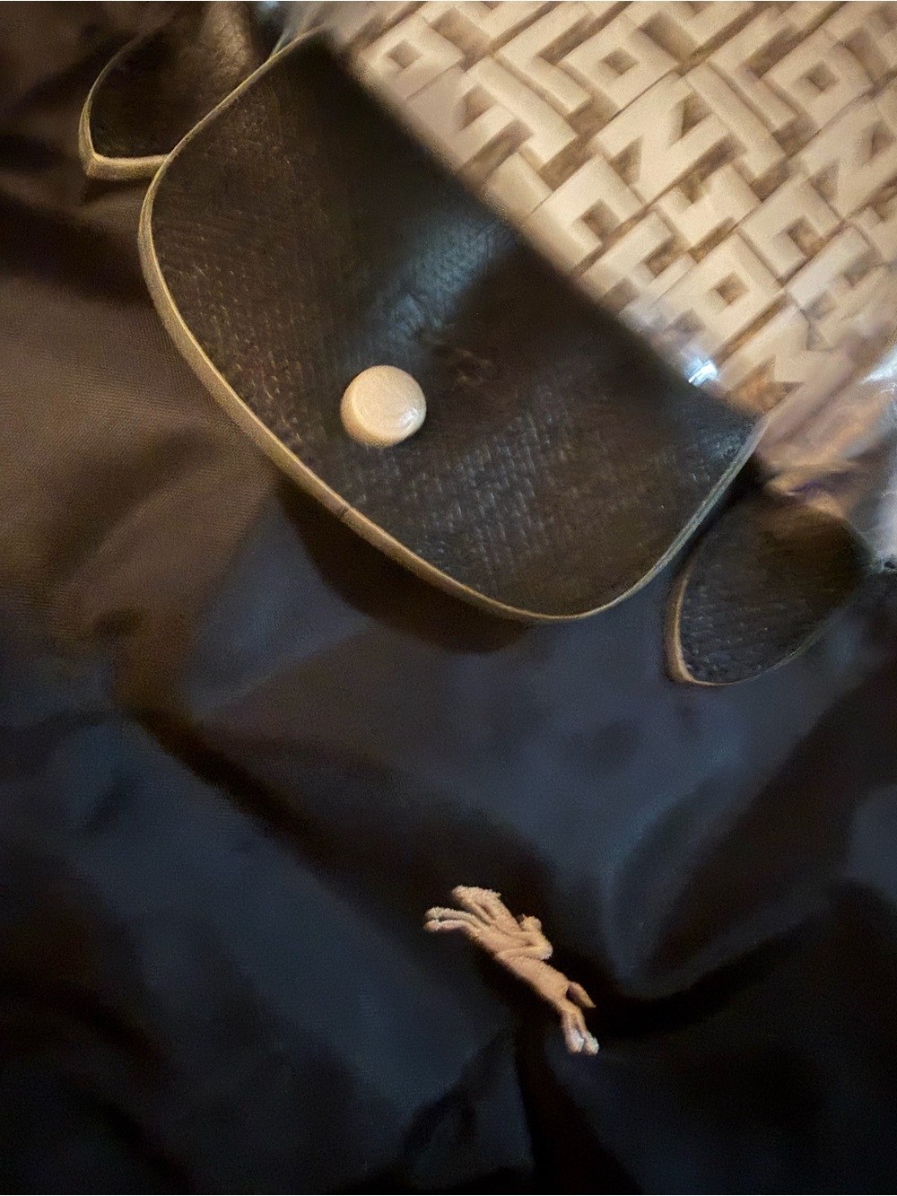 Longchamp Black Nylon Tote with Leather Trim and Silver Logo - Picture 3 of 10